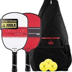 Agassi/Graf Champion Set with Pickleball Paddles Balls & Sling Bag - Joola